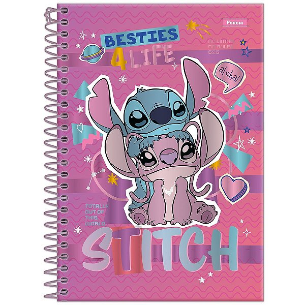 Caderno Stitch - Besties 4 Life - 80 Folhas - Foroni