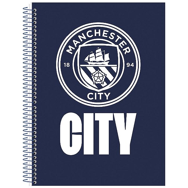 Caderno Espiral Manchester City - City - 160 Folhas - Animativa