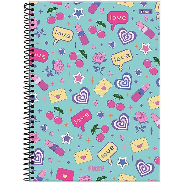 Caderno Espiral Fuzy - Love - 160 Folhas - Foroni