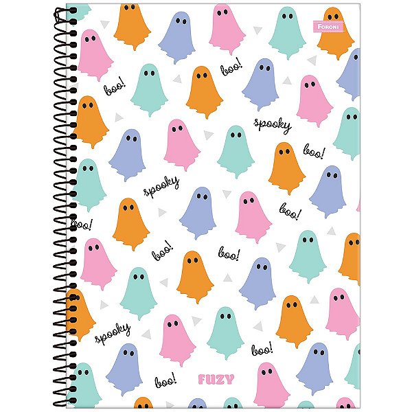 Caderno Espiral Fuzy - Fantasmas - 160 Folhas - Foroni