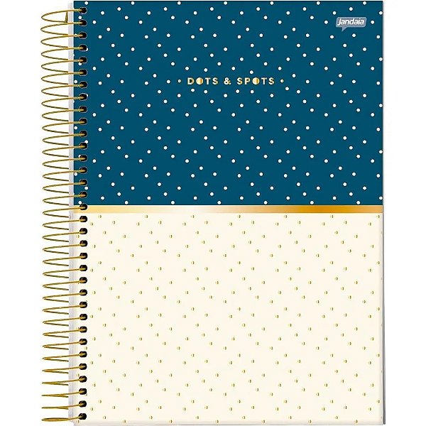 Caderno Espiral Dots e Spots - Marinho - 80 Folhas - Jandaia