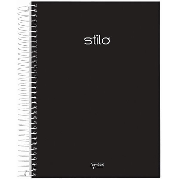 Caderno Espiral Stilo - Preto - 160 Folhas - Jandaia