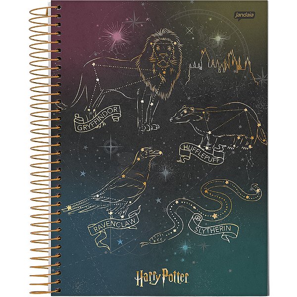 Caderno Espiral Harry Potter - Constelações Escolas - 96 folhas - Jandaia