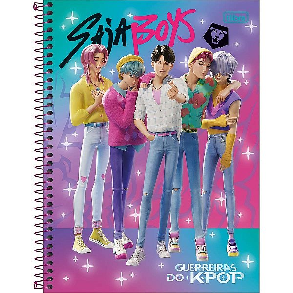Caderno Espiral Guerreiras do K-Pop - Saja Boys - 80 Folhas - Tilibra