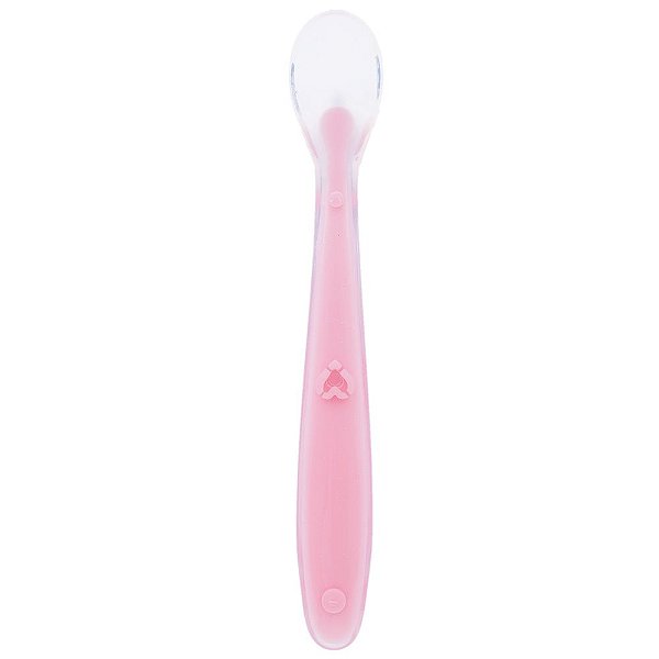 Colher de Silicone Baby - Rosa - Buba