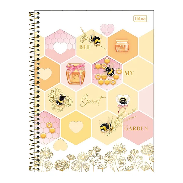 Caderno Espiral Honey Bee - Sweet Garden - 160 Folhas - Tilibra