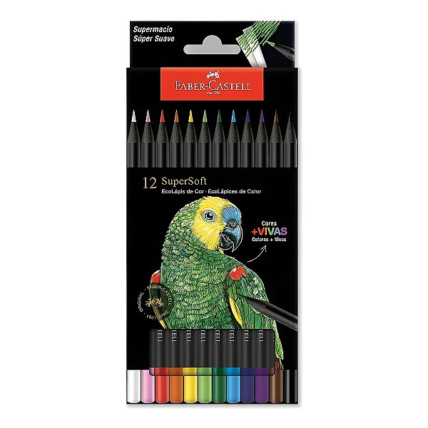 Ecolápis de Cor SuperSoft - 12 Cores - Faber Castell