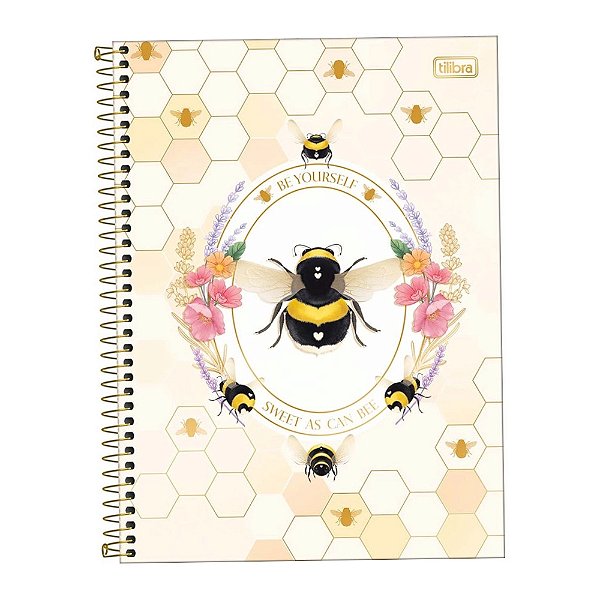 Caderno Espiral Honey Bee - Be Yourself - 80 Folhas - Tilibra