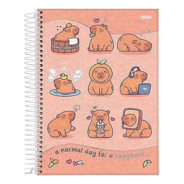 Caderno Espiral Capyvibes - Normal Day - 160 Folhas - Jandaia
