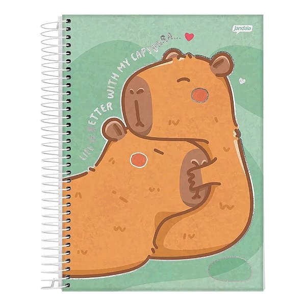 Caderno Espiral Capyvibes - Life Is Better - 160 Folhas - Jandaia