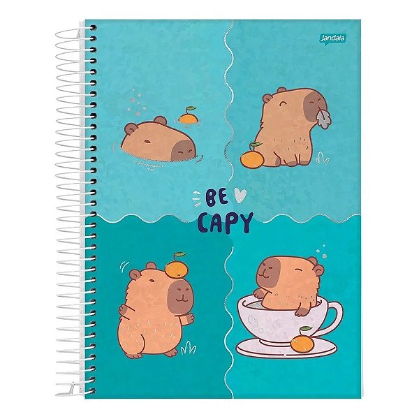 Caderno Espiral Capyvibes - Be Capy - 160 Folhas - Jandaia