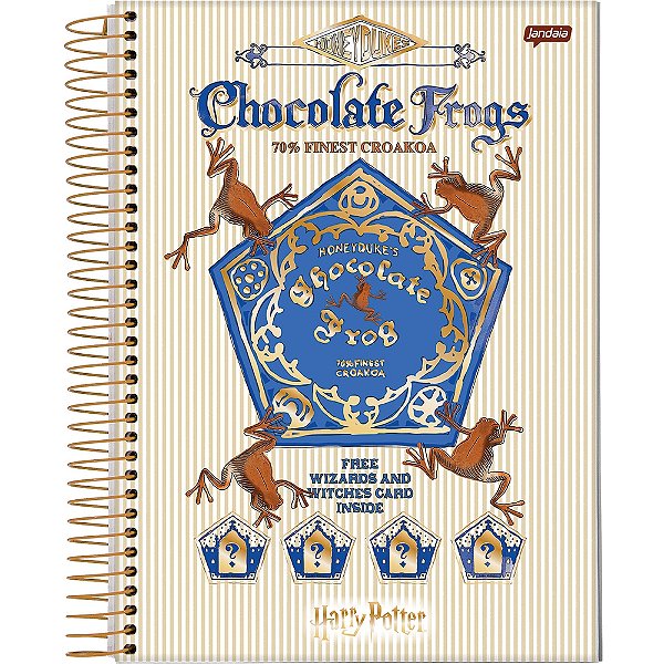 Caderno Espiral Harry Potter - Chocolate Frogs - 96 folhas - Jandaia