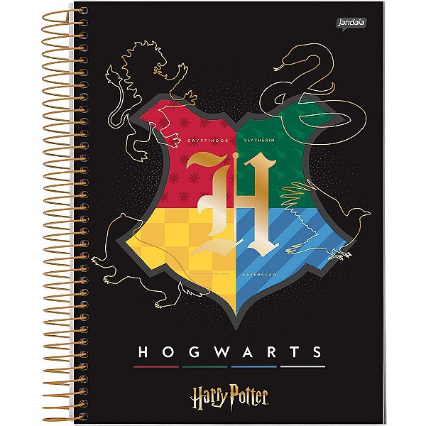 Caderno Espiral Harry Potter - Brasão Hogwarts - 96 folhas - Jandaia