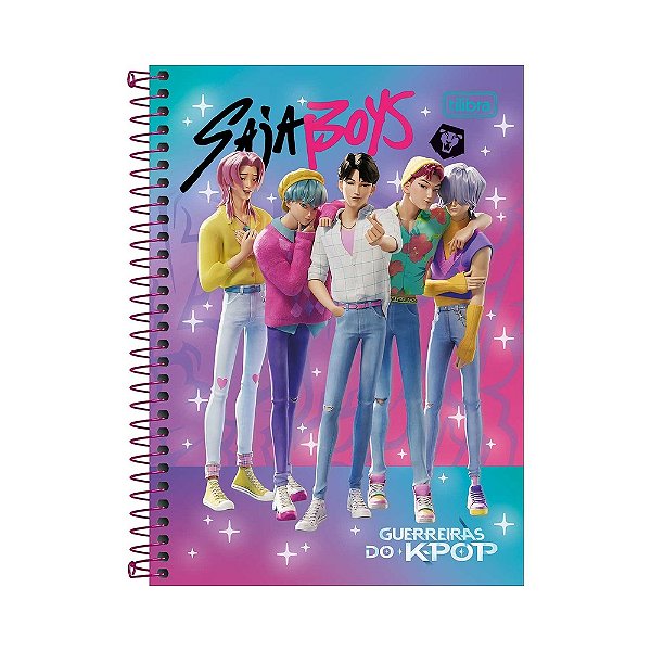 Caderno Espiral 1/4 Guerreiras do K-Pop - Saja - 80 Folhas - Tilibra