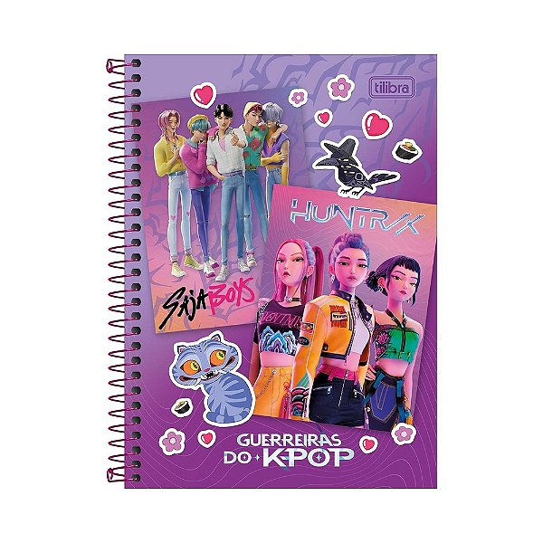 Caderno Espiral 1/4 Guerreiras do K-Pop - Bandas - 80 Folhas - Tilibra