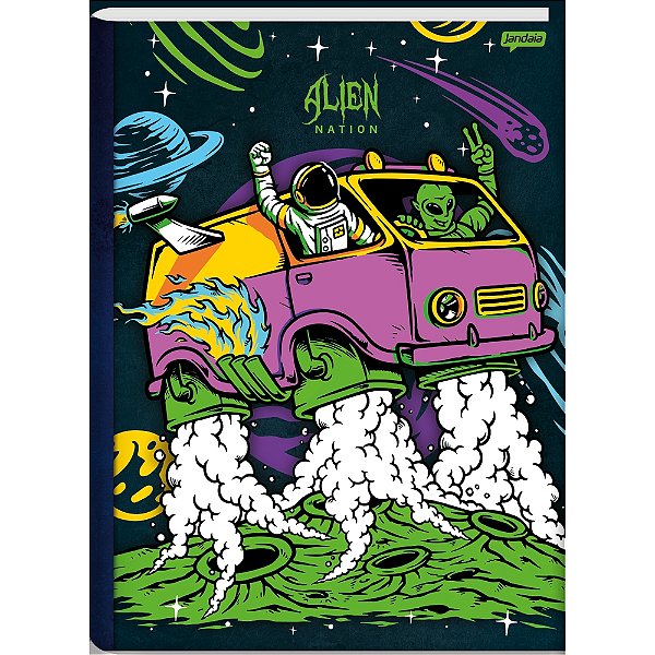 Caderno Brochura Alien Nation - Nave - 80 Folhas - Jandaia