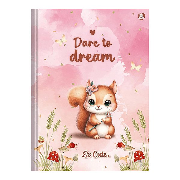 Caderno Brochura So Cute - Esquilo - 80 Folhas - São Domingos