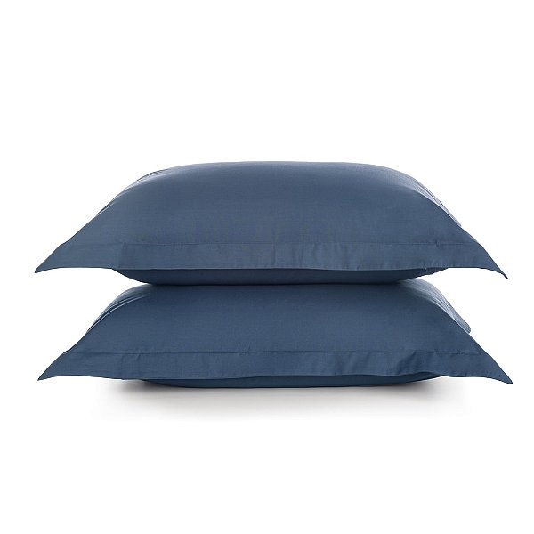 Jogo de Fronhas Tom 200 Fios - 2 Peças - Marinho - Karsten