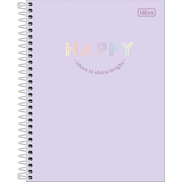 Caderno Espiral Happy - Lilás - 80 Folhas - Tilibra
