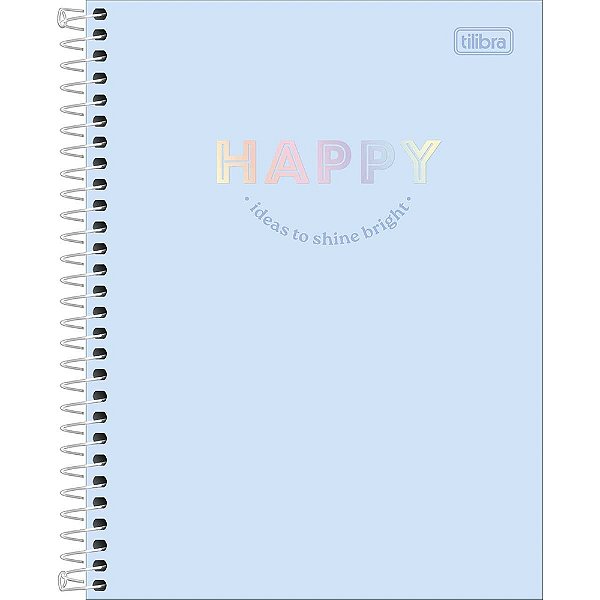 Caderno Espiral Happy - Azul - 80 Folhas - Tilibra