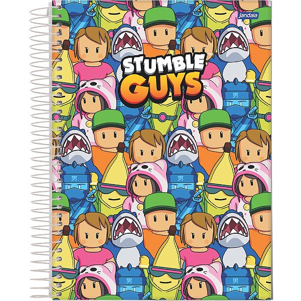 Caderno Espiral Stumble Guys - Personagens - 80 Folhas - Jandaia