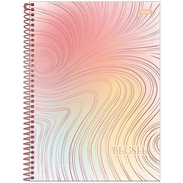 Caderno Espiral Blush - Espiral Salmão - 160 Folhas - Foroni