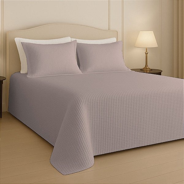 Kit Colcha Dream Piquet King - Rosa Antigo - 3 Peças - Estamparia