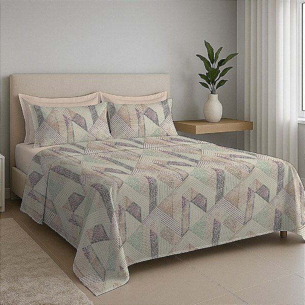 Jogo de Cama Premium Queen - Geométrico - 150 Fios - Estamparia
