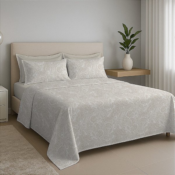Jogo de Cama Premium Casal - Arabesco - 200 Fios - Estamparia