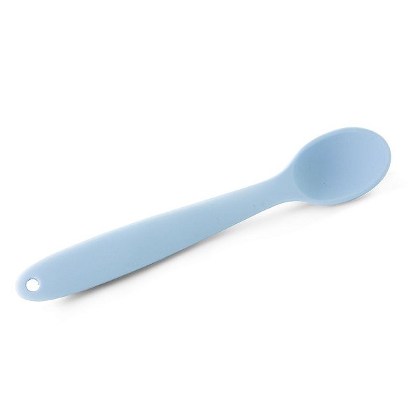 Colher de Silicone para Bebê - Azul Claro - Mimo Style