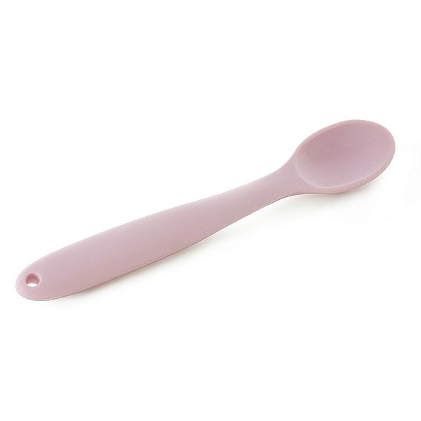 Colher de Silicone para Bebê - Rosa Claro - Mimo Style