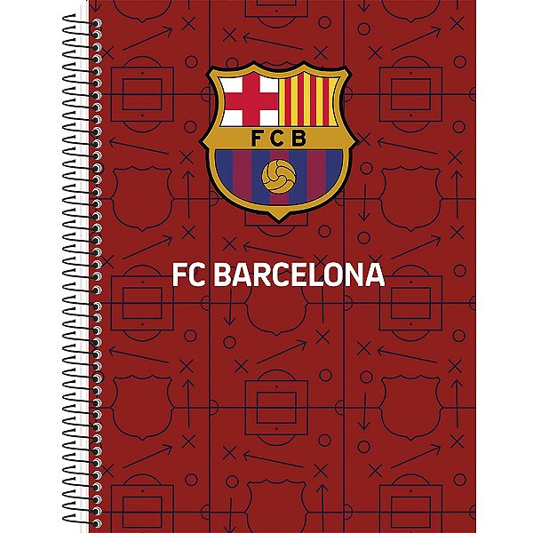 Caderno Espiral Barcelona - FC Barcelona Vermelho - 80 Folhas - Animativa