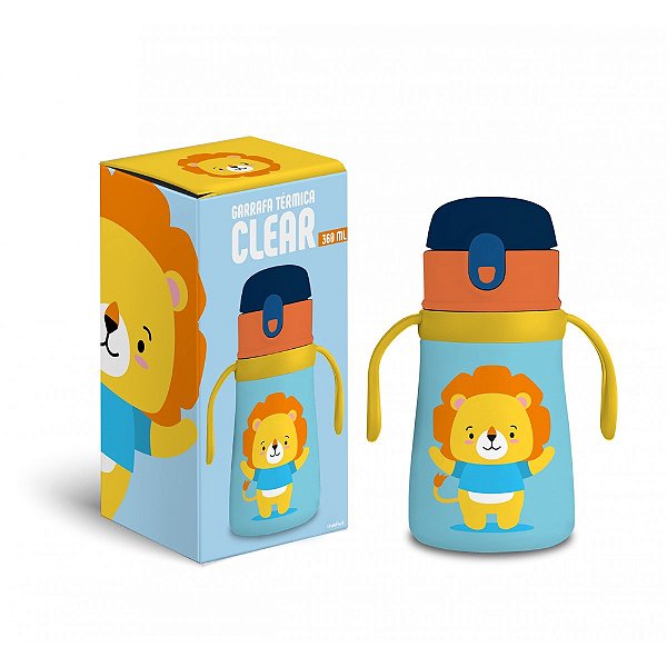 Garrafa Térmica Infantil Clear - Leão - 360ml - Brasfoot