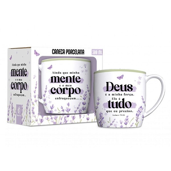 Caneca de Porcelana - Deus é Tudo - 300ml - Brasfoot