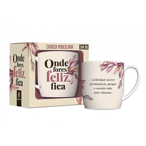 Caneca de Porcelana - Onde Fores - 300ml - Brasfoot