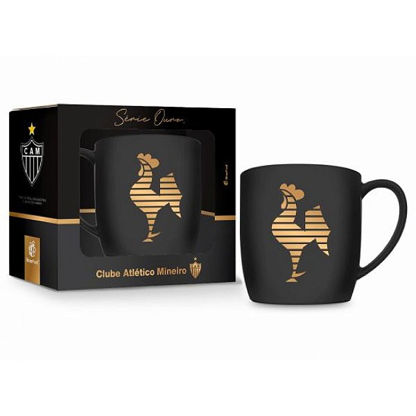 Caneca de Porcelana Série Ouro - Atlético Mineiro - 300ml - Brasfoot