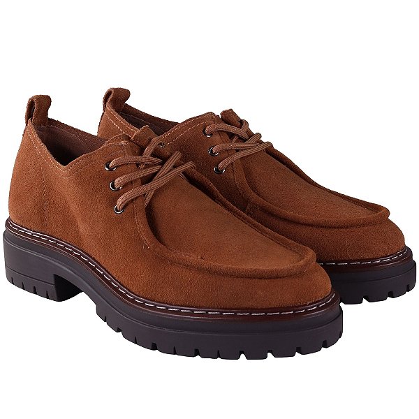 Sapato Feminino Tratorado Camurça - Castanho - Bottero