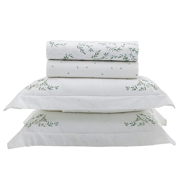 Jogo de Cama Vida Bela Solteiro King 200 Fios - Botanik - Kacyumara