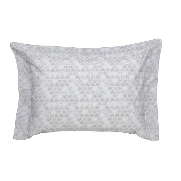 Kit de Fronhas Vintage 200 Fios - Corações - 2 Peças - Kacyumara