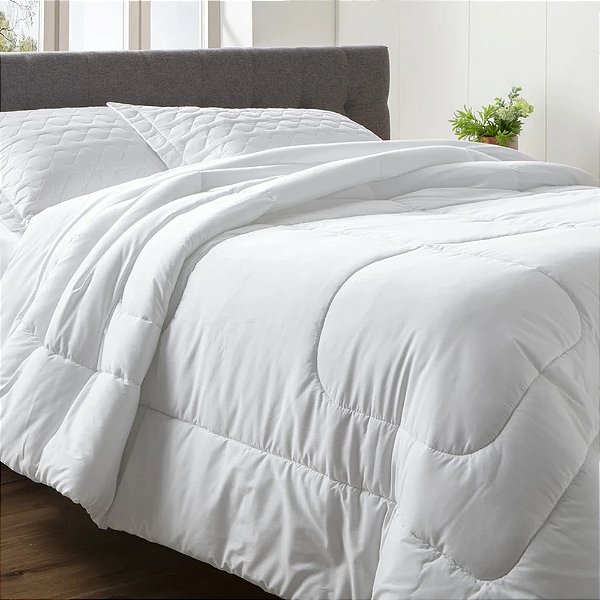 Edredom Satinee Solteiro 300 Fios - Branco - Kacyumara