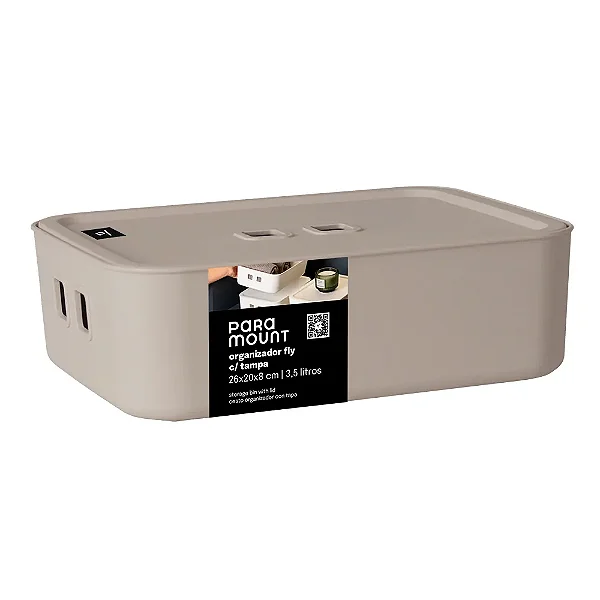Organizador com Tampa Fly 3,5L - Creme - Paramount