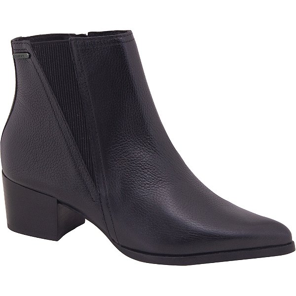 Bota Feminina Bico Fino Cano Curto Elástico - Preto - Bottero