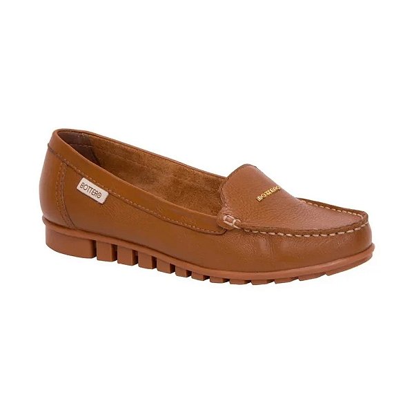 Mocassim Feminino Couro Burnish - Caramelo - Bottero