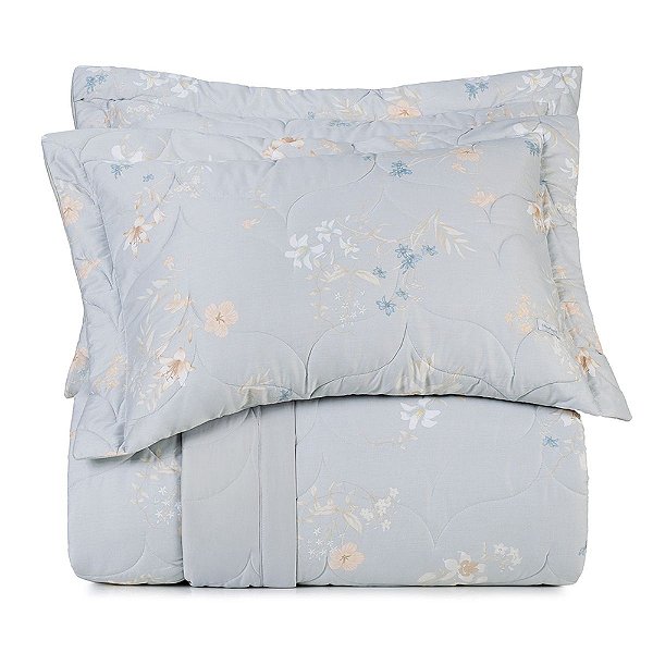 Jogo de Colcha Cetim Sublime 300 Fios - Queen - Flor de Lírio - Altenburg