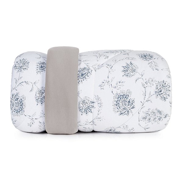 Edredom Dupla Face Malha Fio Penteado Solteiro - Celeste - Altenburg