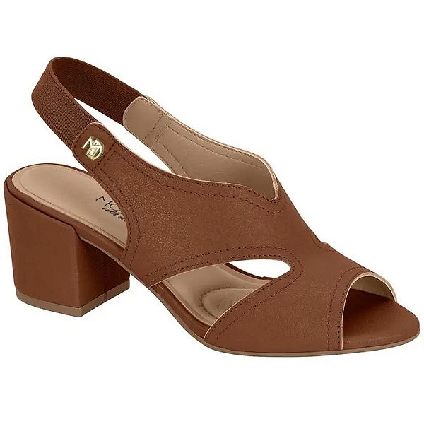 Sandália Feminina Salto Bloco - Avelã - Modare UltraConforto