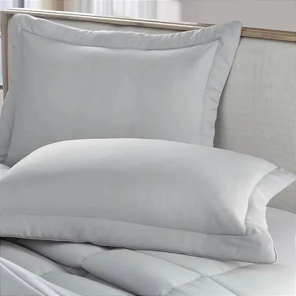 Porta Travesseiro Toque de Pétalas - Prata - Kacyumara