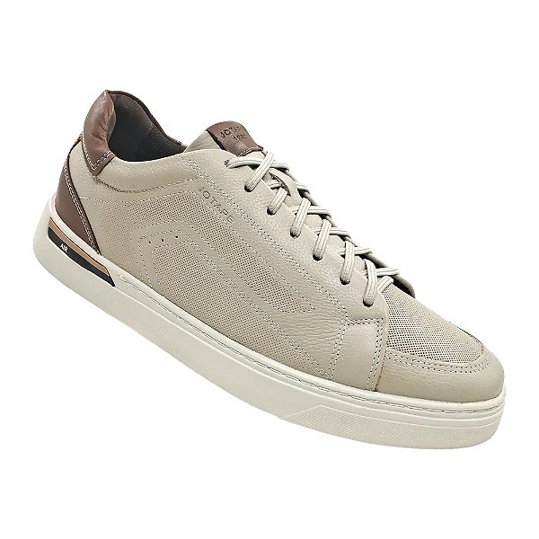 Sapatênis Masculino Casual Jolly em Couro Off White - Jota Pe