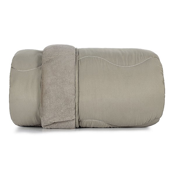 Edredom Blend Confort Plush Dupla Face Casal - Caqui Liso - Altenburg