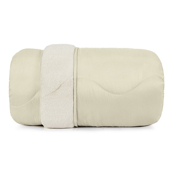 Edredom Blend Confort Plush Dupla Face Casal - Bege Liso - Altenburg